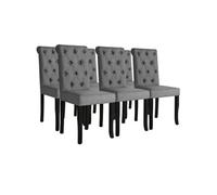 vidaXL 6X Chaises de Salle à Manger Chaises de Repas Chaises à Dîner Sièges de Cuisine Meubles de Cuisine Intérieur Gris Foncé Tissu