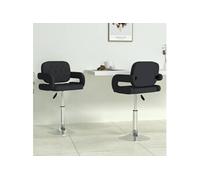 Chaises à manger pivotantes lot de 2 noir similicuir