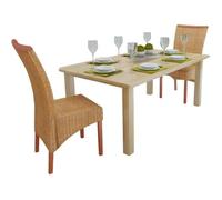 Vidaxl Chaises À Manger Lot De 2 Marron Rotin Naturel Marron