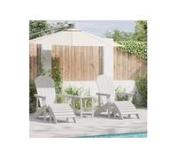 Chaises Adirondack avec repose pieds 2 pcs Blanc HDPE, Chaise Adirondack avec repose pieds Blanc HDPE