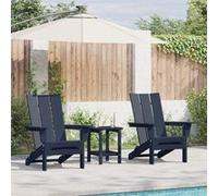 Chaises Adirondack Pliables Vidaxl 2 Pcs Bleu Marine 74.5x80.5x90 Cm Hdpe, Chaise Adirondack Pliable Vidaxl Bleu Marine 74.5x80.5x90 Cm Hdpe