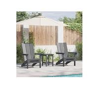 Chaises Adirondack pliables 2 pcs Gris clair 74,5x80,5x90 cm HDPE, Chaise Adirondack pliable Gris clair 74,5x80,5x90 cm HDPE