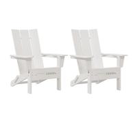 Chaises Adirondack Pliables Vidaxl 2 Pcs Blanc 74.5x80.5x90 Cm Hdpe, Chaise Adirondack Pliable Vidaxl Blanche 74.5x80.5x90 Cm Hdpe