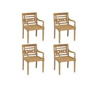 Vidaxl Chaises Batavia 4 Pcs Bois De Teck Solide