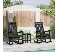 Chaises Berçantes De Jardin Vidaxl 2 Pcs Noir 70x92x107.5 Cm Hdpe, Chaise Berçante De Jardin Vidaxl Noir 70x92x108 Cm Hdpe
