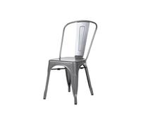 Chaises Bistro en Acier Gris Métallisé x 4