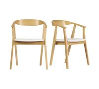 Chaises blanc et bois clair (lot de 2) bahia