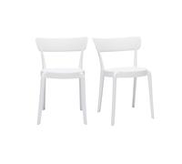 Chaises design blanches empilables intérieur - extérieur (lot de 2) RIOS