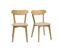 Chaises vintage bois clair chêne (lot de 2) DOVE