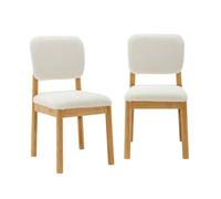 sweeek - Lot de 2 chaises scandinaves piètement en Bois d'hévéa revêtement Bouclette