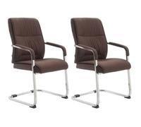 Chaises Cantilever XXL - CLP - Anubis - Marron - Métal chromé - Lot de 2