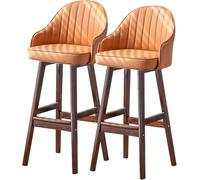 chaises comptoir Hauteur tabourets Bar avec Dos Repose-Pieds, Frame-Frame îlot Cuisine Bistro Pub Restaurant Un Tabouret Haut rembourré, Ensemble de (Orange, 64 cm)