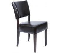 Chaises confortables en simili cuir marron foncé - x 2 - Bois426