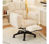 Chaises D’appoint Chaise De Jeu Chaises De Bureau à Domicile Ergonomiques Canapé Paresseux avec Roues, Chaise D’étude D’Ordinateur Fauteuil Inc, Beige with Footrest, One Size