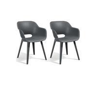 Keter Chaises D'extérieur Akola Lot De 2 Gris Gris