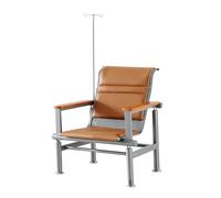 Chaises D'accueil avec Support pour Perfusion, Assise en PU, Fauteuil de Prise de Sang, Structure en Acier Laminé a Froid, pour Hôpitaux et Consultations Externes(Brown)