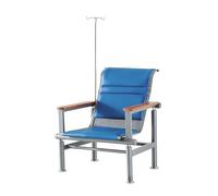 Chaises D'accueil avec Support pour Perfusion, Assise en PU, Fauteuil de Prise de Sang, Structure en Acier Laminé a Froid, pour Hôpitaux et Consultations Externes(Blue)