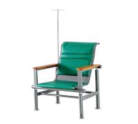 Chaises D'accueil avec Support pour Perfusion, Assise en PU, Fauteuil de Prise de Sang, Structure en Acier Laminé a Froid, pour Hôpitaux et Consultations Externes(Green)