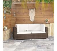 Vidaxl Chaises D'angles Lot De 2 Avec Coussins Résine Tressée Marron