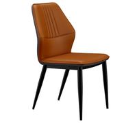 Chaises D'appoint Rembourrées Chaise De Cuisine Modernes Rembourré en Cuir pour Bureau avec Pieds en Métal Fauteuil d'accueil avec Coussin Moelleux pour Chambre À Coucher(Orange)