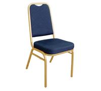 Chaises de banquet à dossier carré bleues - BOLERO - Lot de 4 - Contemporain - Design - Bleu - Intérieur