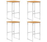 Chaises De Bar 4 Pcs Bois D'acacia Solide Et Acier Inoxydable Brun