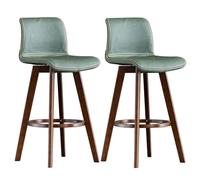 Chaises de bar à hauteur de comptoir, tabouret de bar rotatif à 360 °, chaise de bar avec pieds en bois, tabourets de bar rembourrés en PU nordique for restaurant, bistrot, pub, chaises de salle à man