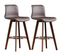 Chaises de bar à hauteur de comptoir, tabouret de bar rotatif à 360 °, chaise de bar avec pieds en bois, tabourets de bar rembourrés en PU nordique for restaurant, bistrot, pub, chaises de salle à man