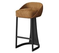 Chaises de bar à hauteur de comptoir, tabourets de bar modernes for petit-déjeuner, 1 chaise de bar à dossier bas avec coussin épais et cadre en acier au carbone, tabouret haut for la maison/le bistro