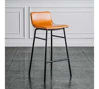 Chaises de Bar avec Dos, Tabouret de Bar Tabouret Tabouret en Faux Cuir chaises à Manger rembourrées pour Manger du café de Cuisine (Orange, 75 cm)
