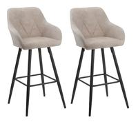 Chaises de bar beiges - BELIANI - DARIEN - Avec accoudoirs - Style contemporain - Lot de 2