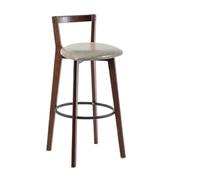 Chaises de Bar Chaise de Bar Nordique en Bois Massif, Tabouret, Balcon, Maison légère, Chaise Haute Luxe avec Dossier(Color)