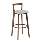 Chaises de Bar Chaise de Bar Nordique en Bois Massif, Tabouret, Balcon, Maison légère, Chaise Haute Luxe avec Dossier(Gold)