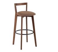 Chaises de Bar Chaise de Bar Nordique en Bois Massif, Tabouret, Balcon, Maison légère, Chaise Haute Luxe avec Dossier(Black)