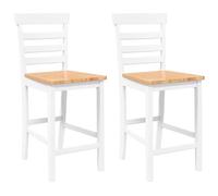 Chaises de bar, CLOUD, 2 pcs, pour Cuisine, Salon, Bar, Café, blanc bois massif d'hévéa LV727