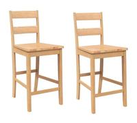 Chaises de bar, CLOUD, 2 pcs, pour Cuisine, Salon, Bar, Café, naturel bois massif d'hévéa LV587