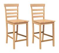 Chaises de bar, CLOUD, 2 pcs, pour Cuisine, Salon, Bar, Café, naturel bois massif d'hévéa LV725