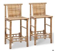 Chaises de bar, CLOUD, lot de 2, Tabourets Hauts, Siège Haut, bambou LV800
