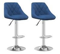 Chaises de bar, CLOUD, lot de 2, Tabourets Hauts, Siège Haut, bleu velours LV647