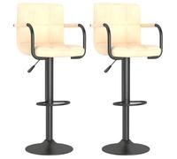 Chaises de bar, CLOUD, lot de 2, Tabourets Hauts, Siège Haut, crème velours LV824