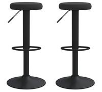Chaises de bar, CLOUD, lot de 2, Tabourets Hauts, Siège Haut, Noir Velours LV366