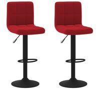 Chaises de bar, CLOUD, lot de 2, Tabourets Hauts, Siège Haut, rouge bordeaux velours LV357