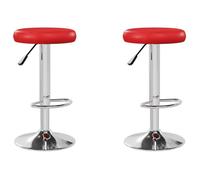 Chaises de bar, CLOUD, lot de 2, Tabourets Hauts, Siège Haut, rouge similicuir LV697