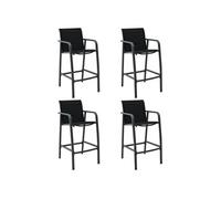 Chaises de bar de jardin lot de 4 Noir Textilène