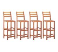 Chaises de bar - GOTOTOP - Lot de 4 - Bois d'acacia massif - Dimensions 40x36,5x110 cm - Utilisation extérieure
