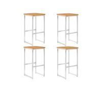 Chaises De Bar 4 Pcs Bois D'acacia Solide Et Acier Inoxydable Brun