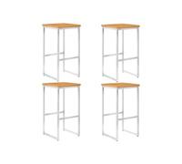 vidaXL Chaises de bar 4 pcs en bois d'acacia solide et acier inoxydable