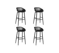 Chaises de bar lot de 4 noir Noir