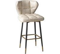 Chaises de Bar pivotant à 360 °, tabourets de Bar à Hauteur de comptoir en Faux Cuir, chaises de Salle à Manger avec des Jambes en métal Un Dossier (Blanc-1 PS, 65 cm)