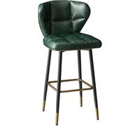 ° Chaises de Barre pivotantes, tabourets de Bar à Hauteur de comptoir en Faux Cuir, chaises de Salle à Manger avec des Jambes en métal Un Dossier (Green-1ps, 65 cm)